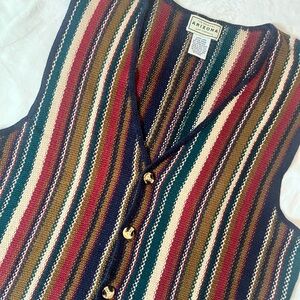90S VINTAGE RAINBOW STRIPE KNIT VEST